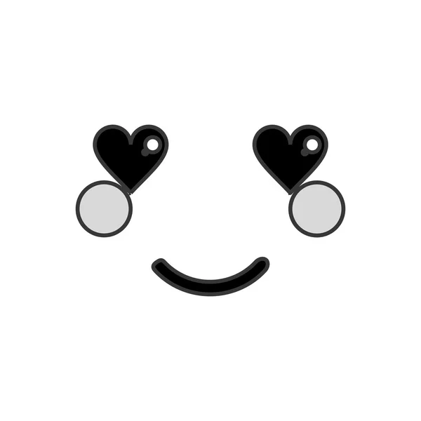 かわいい幸せの心目表情アイコン — ストックベクタ