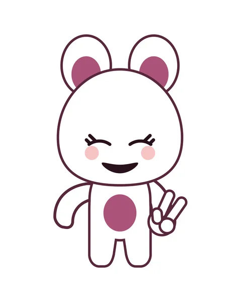 Ícone emoticon urso kawaii — Vetor de Stock