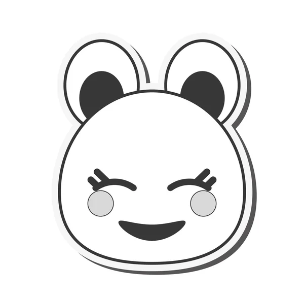 Ícone emoticon urso kawaii — Vetor de Stock