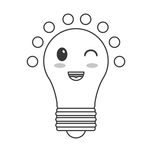 Kawaii lightbulb icon — Stock Vector