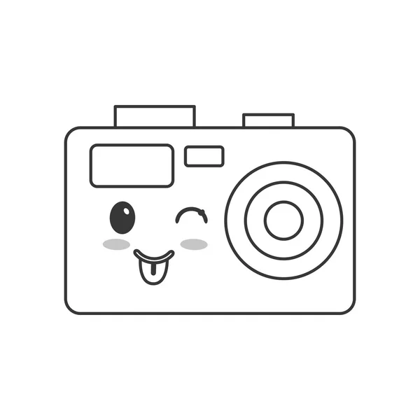 Icono de la cámara fotográfica kawaii — Archivo Imágenes Vectoriales