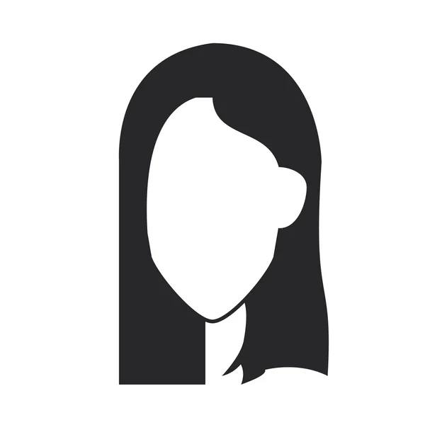 Icona ritratto donna senza volto — Vettoriale Stock
