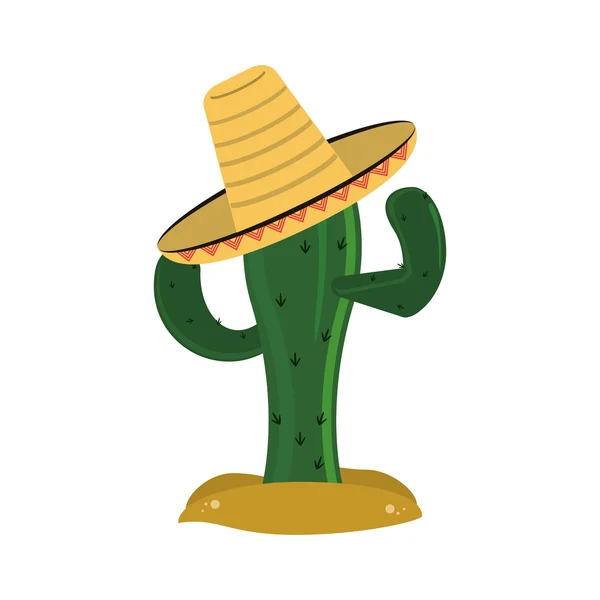 Cactus och sombrero ikonen — Stock vektor
