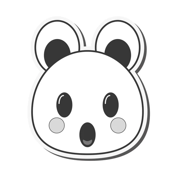 Kawaii oso emoticono icono — Vector de stock