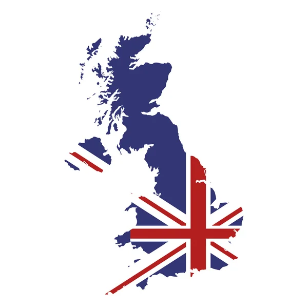 Gran Bretaña mapa e icono de la bandera — Archivo Imágenes Vectoriales