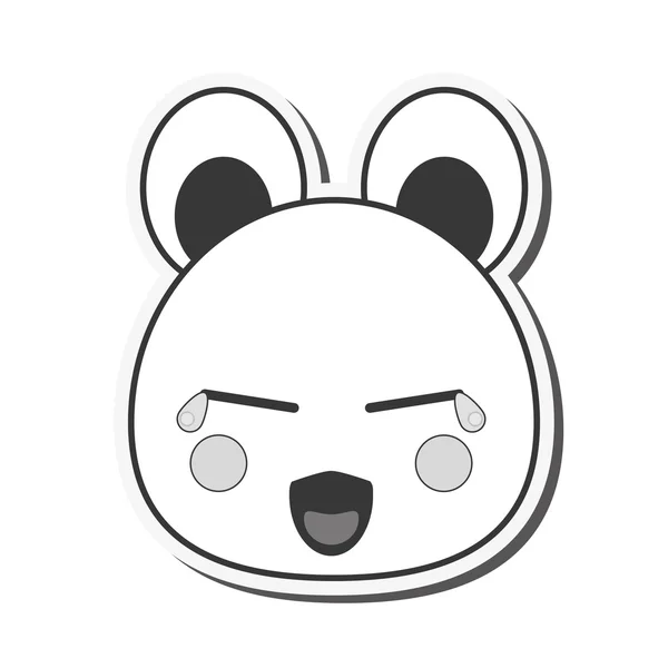 かわいいクマの絵文字アイコン — ストックベクタ