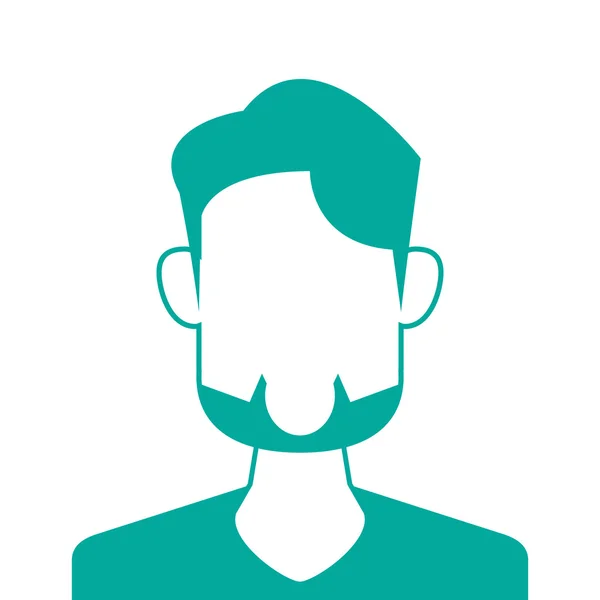 Portrait d'homme barbu sans visage icône — Image vectorielle