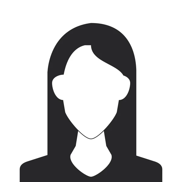 Icona ritratto donna senza volto — Vettoriale Stock