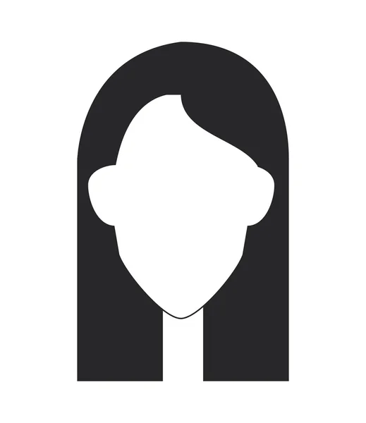 Faceless woman portrait icon — Stock Vector