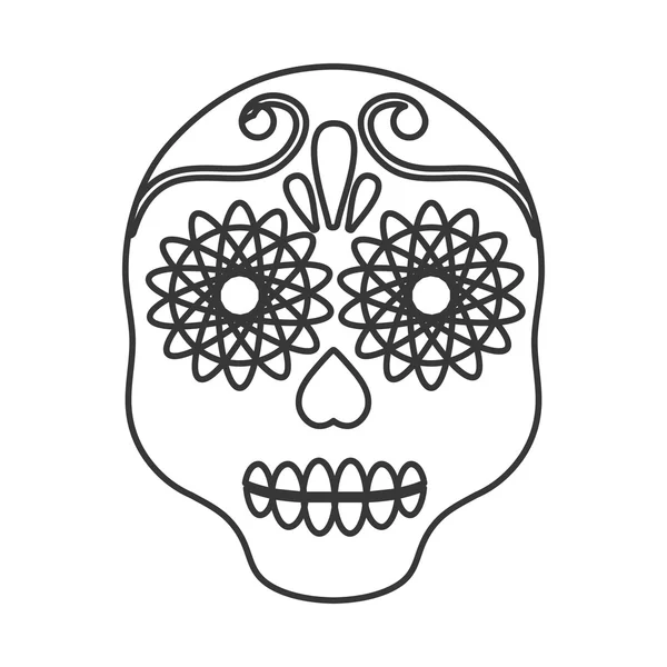 Mexikanische Kunst Totenkopf-Design — Stockvektor