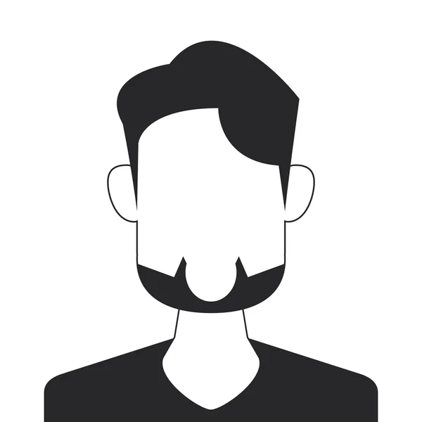 Anonieme bebaarde man portret pictogram — Stockvector