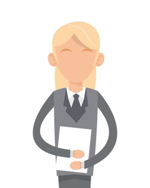 takım elbise simgesi olan kadın karakter