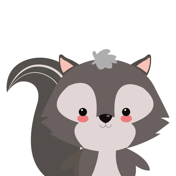 Cute skunk cartoon icon — Stock Vector