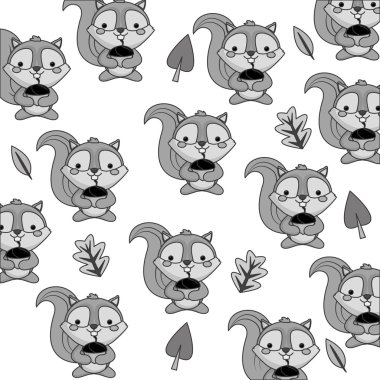 sevimli sincap çizgi film desen arka plan