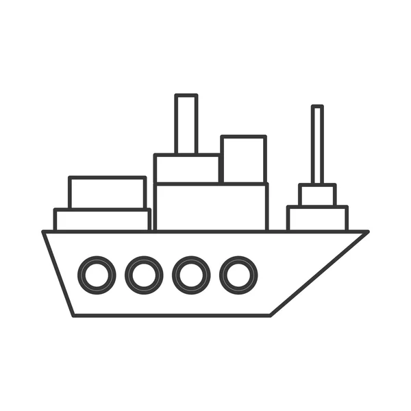Ticaret konteyner gemisi simgesi — Stok Vektör