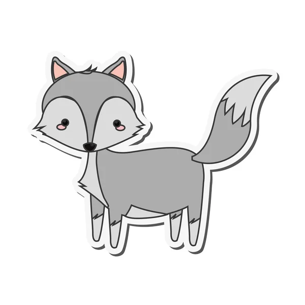 Icône de dessin animé renard mignon — Image vectorielle