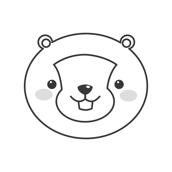 Roztomilý kreslený bobří ikona — Stockový vektor