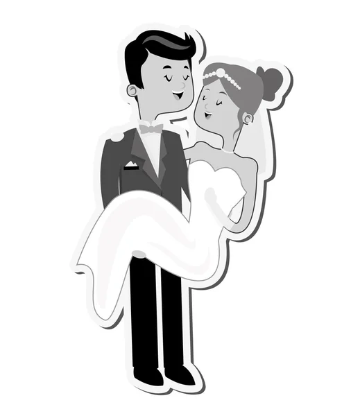 Γαμπρός φέρει το εικονίδιο νύφη — Διανυσματικό Αρχείο