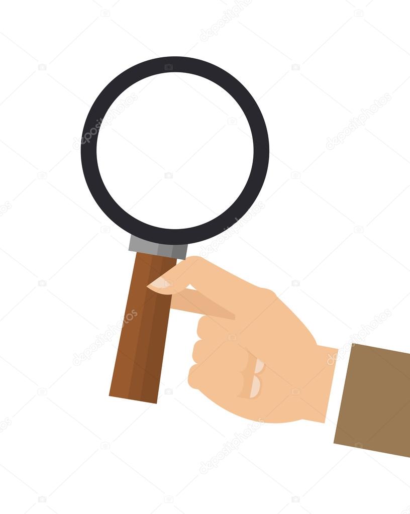 Hand holding magnifying glass icon — Stock Vector © jemastock 121532280