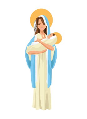 Kutsal mary holding bebek İsa'nın kutsal kişilerin resmi