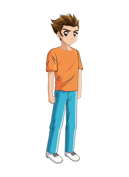 Anime jongen stijlicoon — Stockvector