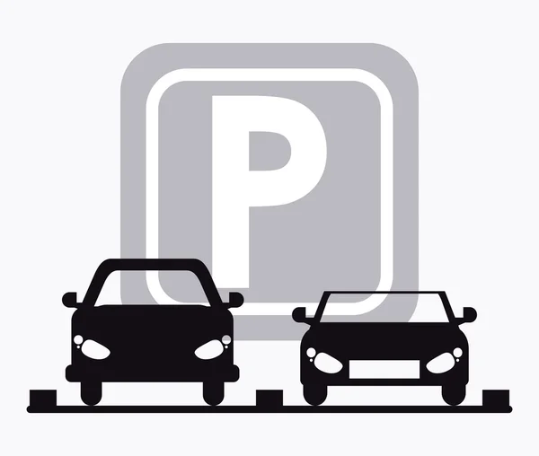 Vehicle parking zone design — Stock Vector