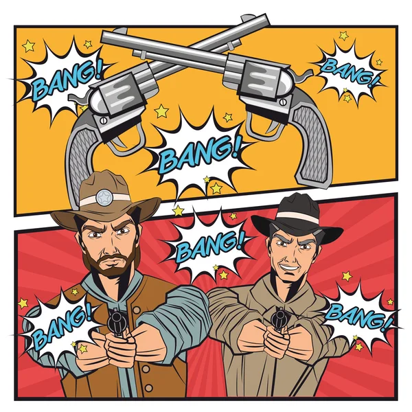 Cowboy Comic Bubble Cartoon Design — Stockvektor