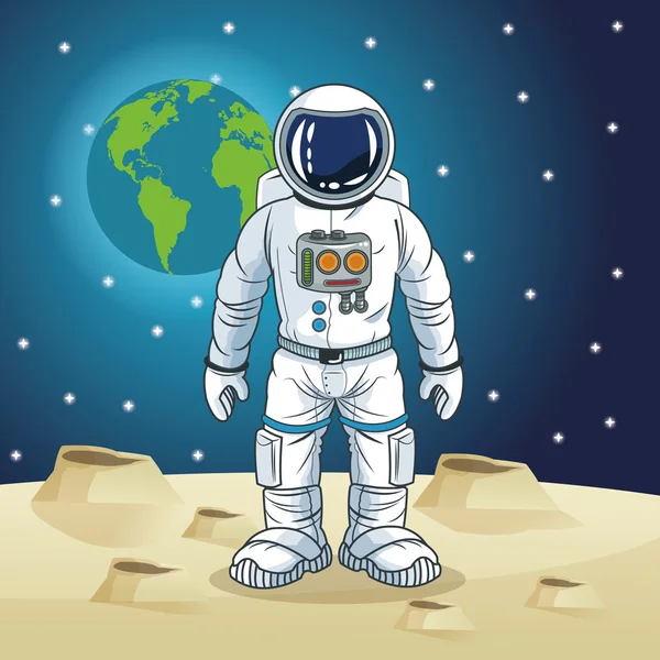 Astronaut space cartoon-ontwerp — Stockvector