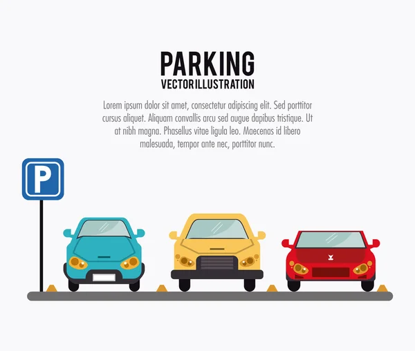 Konstrukcja pojazdu parking zone — Wektor stockowy