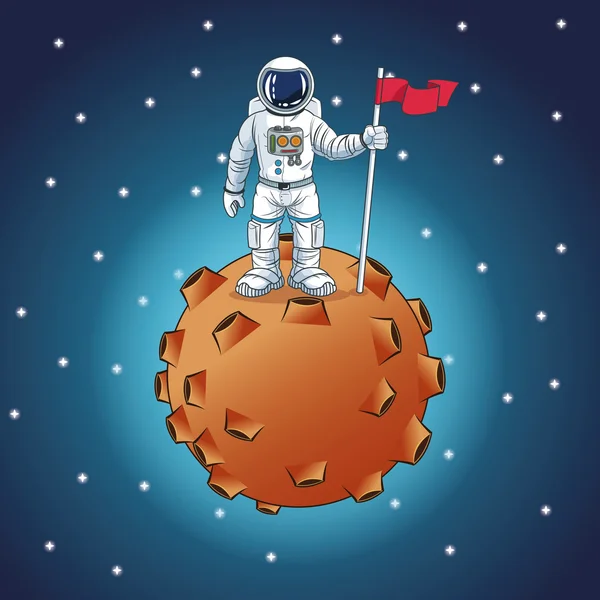 Astronaut space cartoon design — Stock vektor