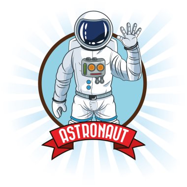 Astronot alan karikatür tasarım