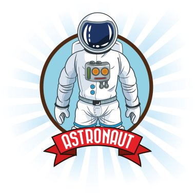 Astronot alan karikatür tasarım