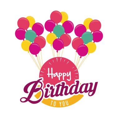Balonlar mutlu yıllar tasarımı