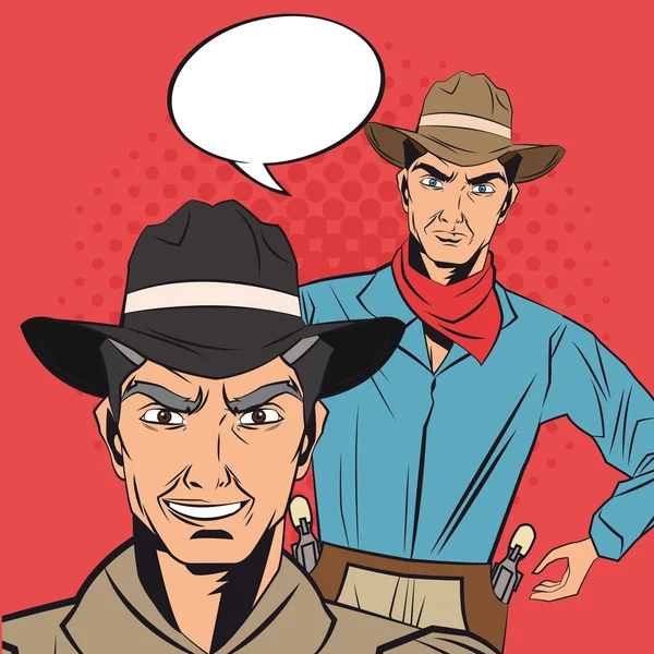 Cowboy man cartoon zeepbel ontwerp — Stockvector