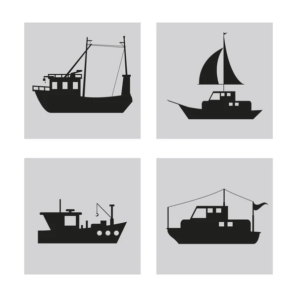 Boat ship sea design — Stock Vector