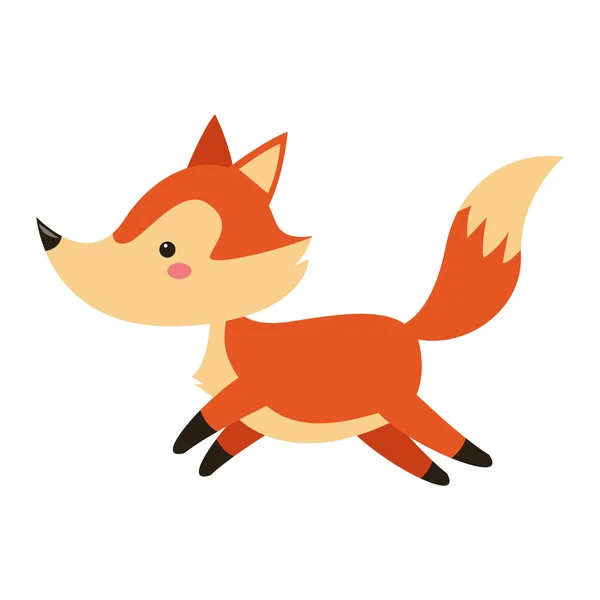 Cute fox cartoon icon — Stock Vector