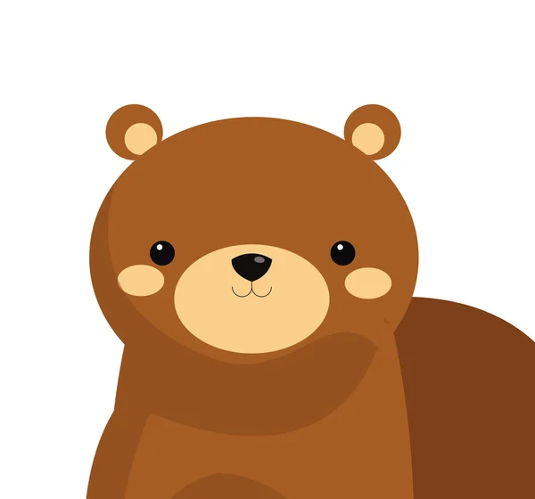 Cute bear cartoon icon — Stock Vector
