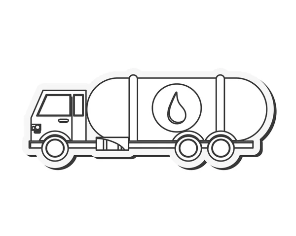 Fuel tanker truck or cistern truck icon — Stock Vector