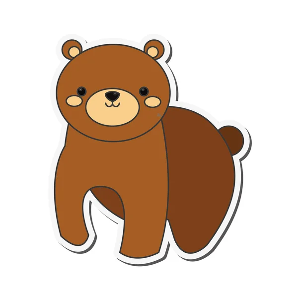 Cute bear cartoon icon — Stock Vector