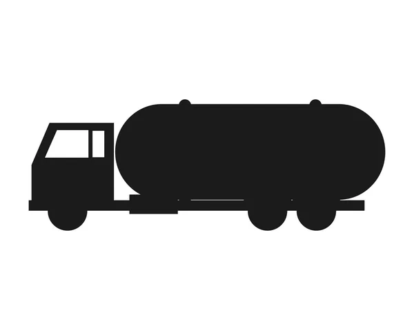 Paliwa cysterny ciężarówki lub cysterny ciężarówka ikona — Wektor stockowy