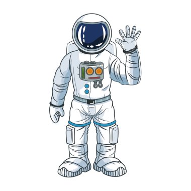 Astronot alan karikatür tasarım