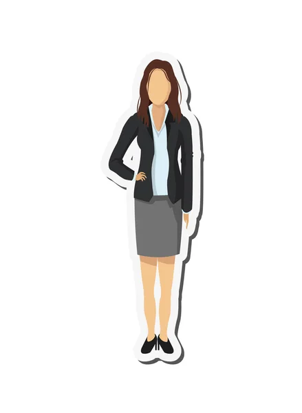 Personaje de mujer con traje icono — Vector de stock