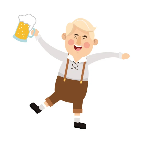 Βαυαρική άνθρωπος με μπύρα εικονίδιο — Διανυσματικό Αρχείο