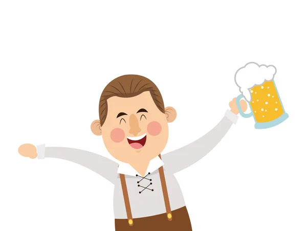 Bayersk man med öl-ikonen — Stock vektor