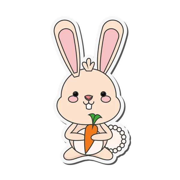 Cute rabbit cartoon icon — Stock Vector