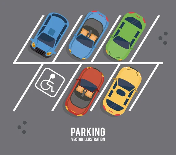 Voertuig parkeren zone ontwerp — Stockvector