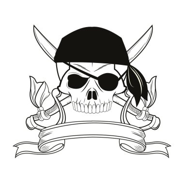 çizgi film korsan dövme tasarım