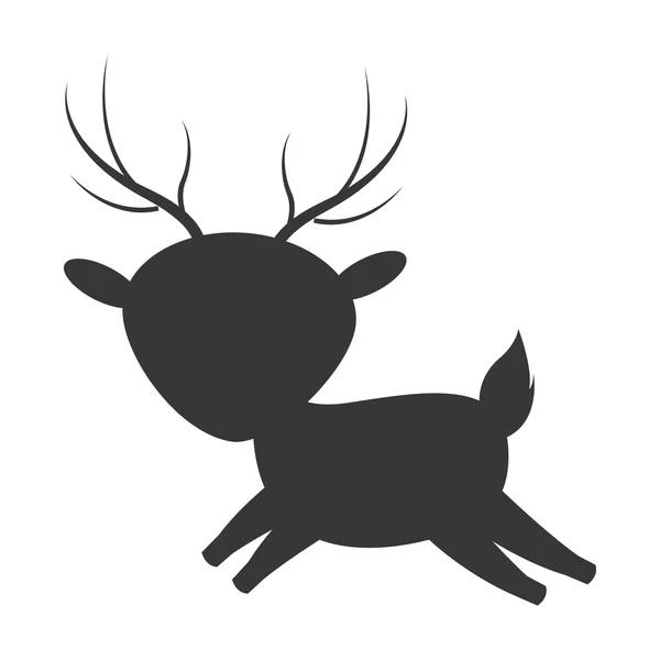 Cute reindeer cartoon icon — Stock Vector