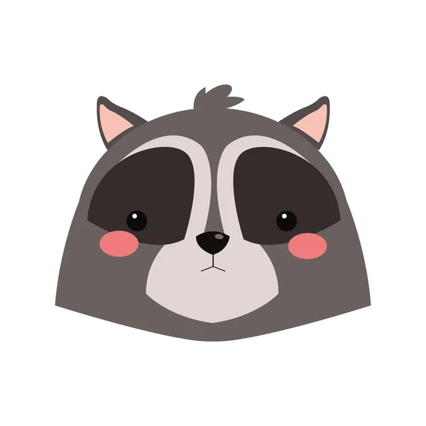 Cute raccoon cartoon icon — Stock Vector