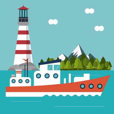 Tekne deniz feneri deniz tasarım